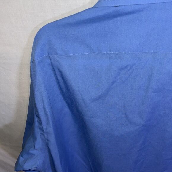 Croft & Barrow Dress Shirt Men’s Size Large Blue Cotton Broadcloth 16.5 32/33 LS - Picture 11 of 12